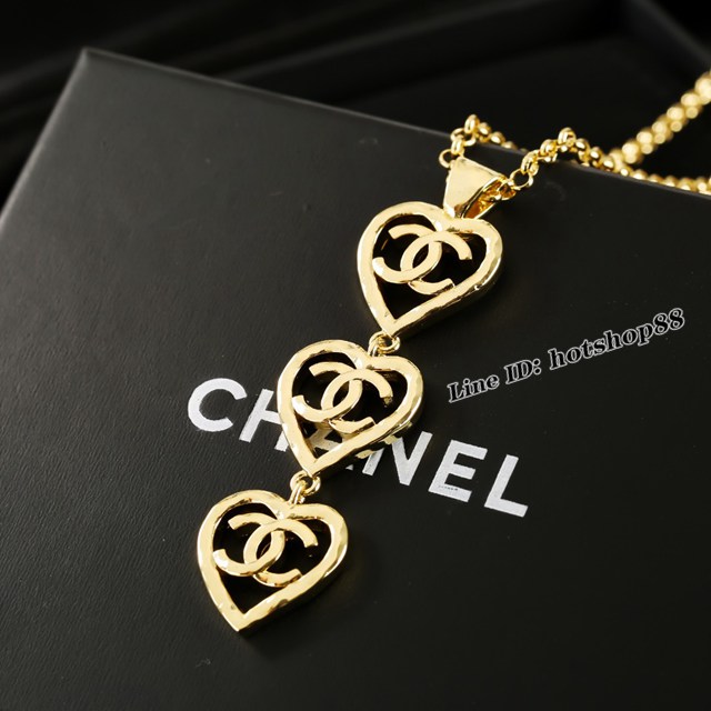 Chanel專櫃2022新款愛心項鏈 香奈兒雙C項鏈 zgb2398